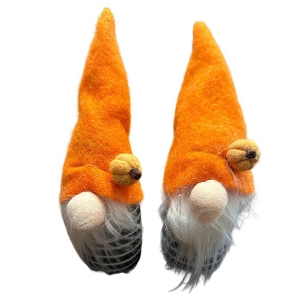 Delton Gnome Pumpkin Orange Hat NWT Fall Halloween Decoration Felt Lightweight - Picture 2 of 10